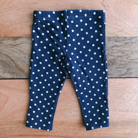 🧸 SALE! (5/$15, 8/$22, 12/$30) Carter's leggings 6m blue polkadot baby pants - Picture 2 of 5